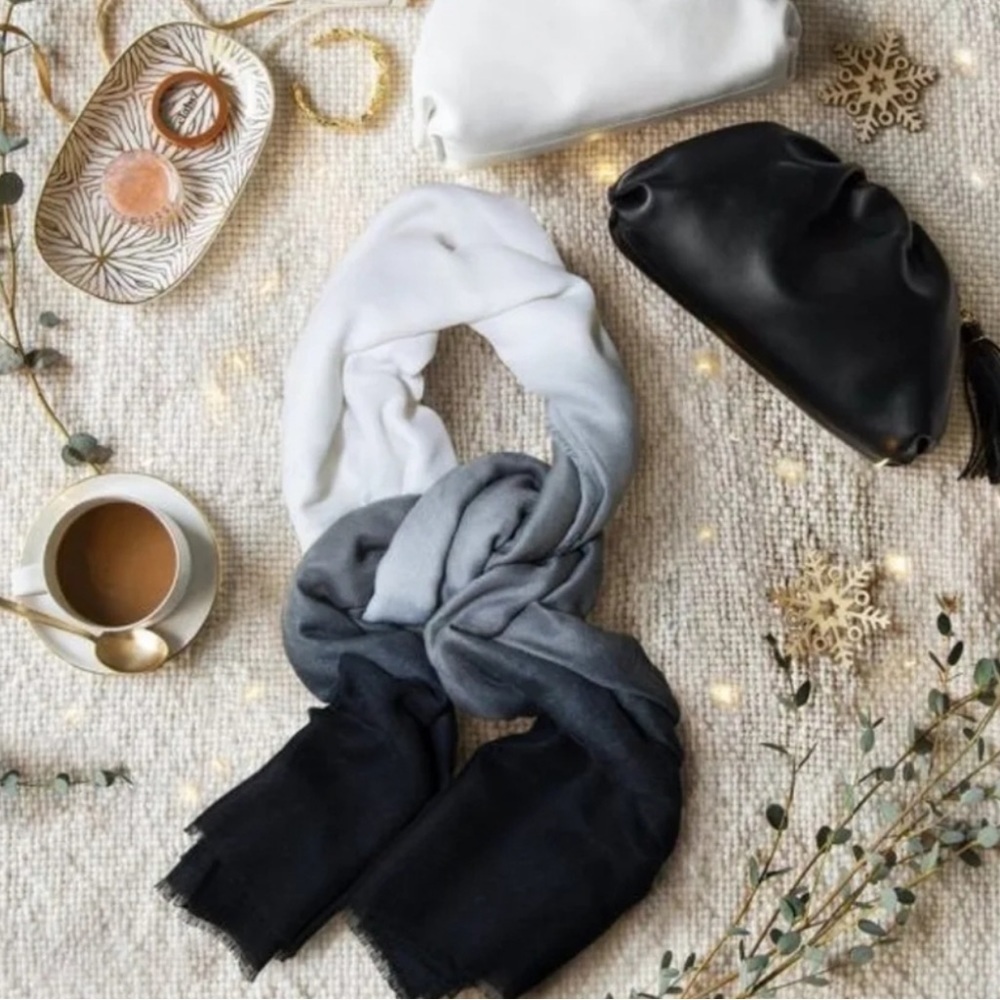 Cushnie lux grey horizon ombré scarf - Picture 6 of 11